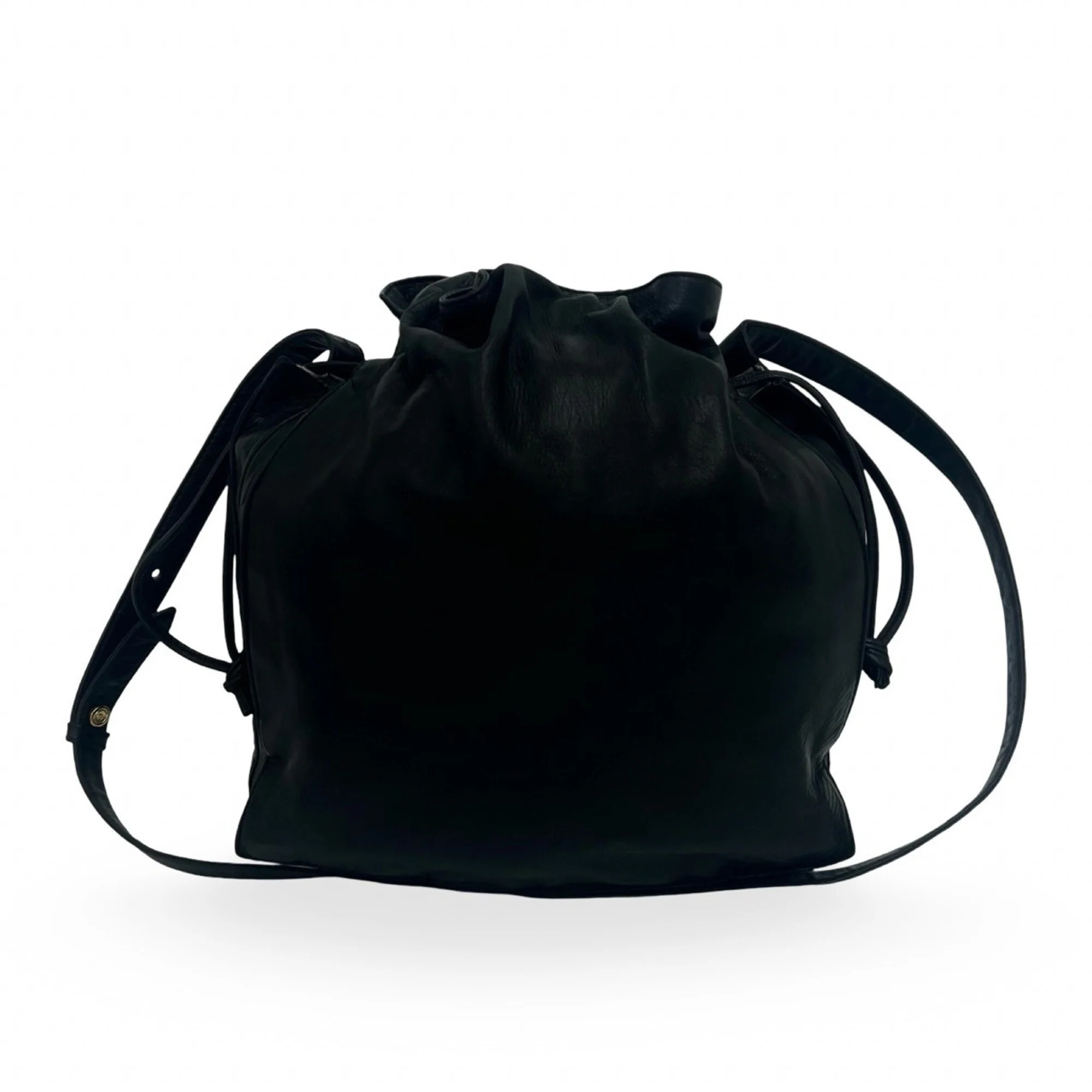 Loewe Vintage Anagram Logo Nappa Leather Drawstring Shoulder Bag/Pouch/Sacoch...